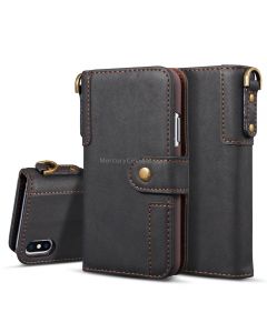 For iPhone XR Cowhide Texture Horizontal Flip Leather Case with Holder & Card Slots & Wallet & Lanyard