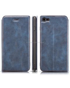 For iPhone SE 2020 / 8 / 7 Retro Simple Ultra-thin Magnetic Leather Case with Holder & Card Slots & Lanyard
