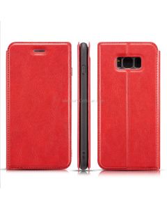 For Galaxy S8 Retro Simple Ultra-thin Magnetic Leather Case with Holder & Card Slots & Lanyard
