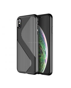 For iPhone XS Max S-Shaped Soft TPU Protective Cover Case