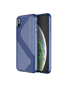 For iPhone XS Max S-Shaped Soft TPU Protective Cover Case
