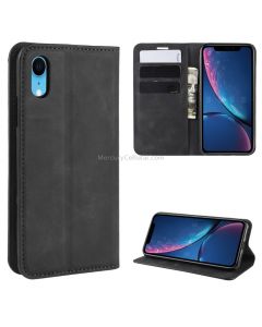 For iPhone XR Retro-skin Business Magnetic Suction Leather Case with Purse-Bracket-Chuck