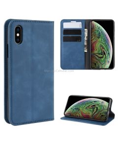 For iPhone XS Max Retro-skin Business Magnetic Suction Leather Case with Purse-Bracket-Chuck
