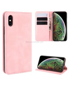For iPhone XS Max Retro-skin Business Magnetic Suction Leather Case with Purse-Bracket-Chuck