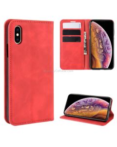 For iPhone XS Retro-skin Business Magnetic Suction Leather Case with Purse-Bracket-Chuck
