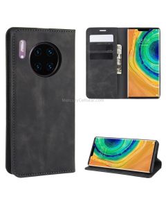 For Huawei Mate 30 Pro Retro-skin Business Magnetic Suction Leather Case with Holder & Card Slots & Wallet