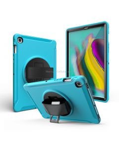 For iPad mini 4/5 360 Degree Rotation PC + Silicone Protective Case with Holder & Hand-strap