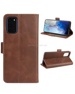 For Galaxy S20 Double Buckle Crazy Horse Business Mobile Phone Holster with Card Wallet Bracket Function