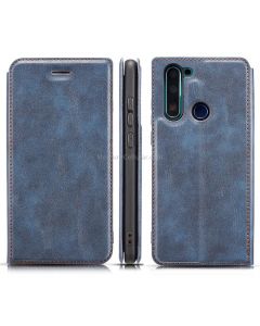 For Xiaomi Redmi Note 8T Retro Simple Ultra-thin Magnetic Leather Case with Holder & Card Slots & Lanyard
