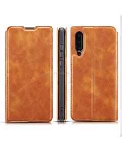 For Xiaomi Mi 9 Retro Simple Ultra-thin Magnetic Leather Case with Holder & Card Slots & Lanyard
