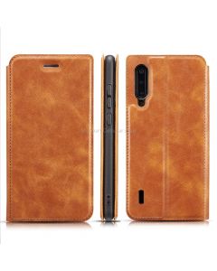 For Xiaomi Mi A3 Retro Simple Ultra-thin Magnetic Leather Case with Holder & Card Slots & Lanyard