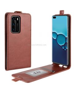For Huawei P40 R64 Texture Single Vertical Flip PU Leather Case with Card Slots & Photo Frame