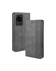 For Galaxy S20 Ultra/S20 Ultra 5G Magnetic Buckle Retro Crazy Horse Texture Horizontal Flip Leather Case , with Holder & Card Slots & Photo Frame