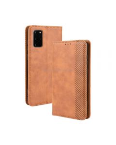 For Galaxy S20+/S20+5G Magnetic Buckle Retro Crazy Horse Texture Horizontal Flip Leather Case , with Holder & Card Slots & Photo Frame