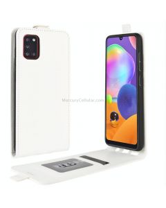 For Galaxy A31 R64 Texture Single Vertical Flip Leather Protective Case with Card Slots & Photo Frame