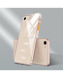 For iPhone SE 2020 Color Button Clear Full Coverage Shockproof TPU Case
