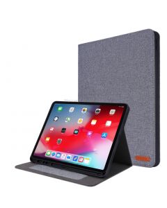 For iPad Pro 12.9(2020) Horizontal Flip TPU + Fabric PU Leather Protective Case with Name Card Clip