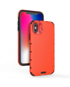 For iPhone X / XS Shockproof Grain Leather PC + TPU Case