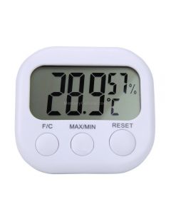 Digital LCD Indoor Thermometer Hygrometer Gauge Clock Temperature Humidity Meter