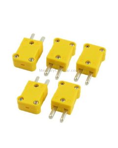 5 PCS Yellow Plastic Case Flat Temperature Plug