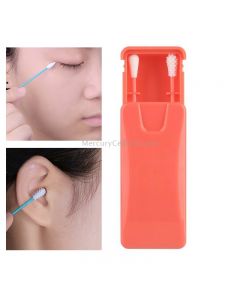 2 in 1 Ear Cleaning Cosmetic Silicone Buds Double-headed Recycling Cleaning Makeup Swabs Sticks