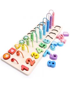 Children Wooden Montessori Abacus Learning To Count Numbers Matching Digital Shape Match Early Education Teaching Math Toys