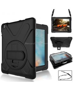 360 Degree Rotation Silicone Protective Cover with Holder and Hand Strap and Long Strap for iPad 2 / 3 / 4