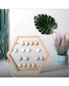 Natural Wooden Abacus Beads Craft Baby Early Learning Educational Toys Baby Room Decor