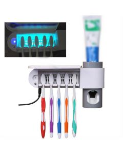 Punch-free Toilet Wall-mounted Ultraviolet Electric Disinfection Toothbrush Holder, Style:EU Plug