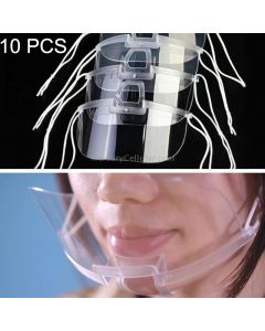 10 PCS Restaurant Catering Mouth Cover Reusable Transparent Plastic Food Catering Anti-spittle Catering Face Mask Shield Cover Screen