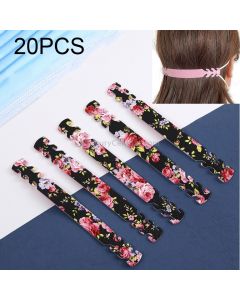 20 PCS Adjustable Face Mask Ear Band Rope Anti-slip PU Leather Extension Buckle Hood