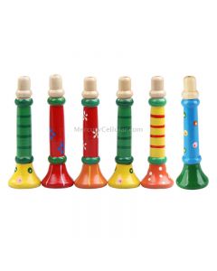 Cartoon Wooden Trumpet Toy Children's Puzzle Early Teaching Instrument, Color Random