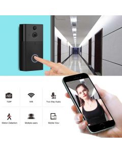 VESAFE VS-A5 HD 720P Security Camera Smart WiFi Video Doorbell Intercom, Support TF Card & Infrared Night Vision & Motion Detection App for IOS and Android(With Ding Dong/Chime)