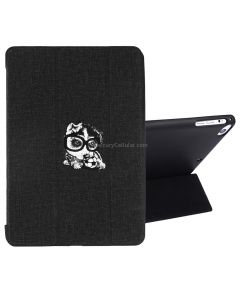 Embroidered cartoon Pattern Left and Right Flip Leather Case for iPad Mini 5 / 4 , with Three-folding Holder & Sleep / Wake-up Function & Pen Slot
