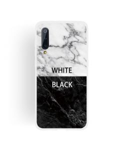 Black and White Text Matte Semi-transparent TPU Marble Mobile Phone Case for Xiaomi Mi 9