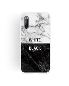 Black and White Text Matte Semi-transparent TPU Marble Mobile Phone Case for Xiaomi Mi 9 SE