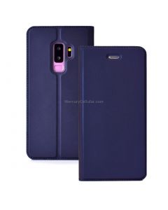Ultra-thin Pressed Magnetic Card TPU+PU Leather Case for Galaxy S9+, with Card Slot & Holder