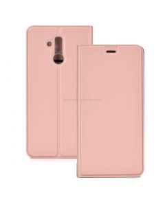 Ultra-thin Pressed Magnetic TPU+PU Leathe Case for Huawei Mate 20 Lite, with Card Slot & Holder