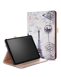 Retro Tower Pattern Colored Painted Horizontal Flip PU Leather Case for iPad Pro 11 inch, with Holder & Sleep / Wake-up Function