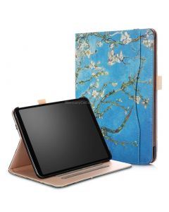 Apricot Flower Pattern Colored Painted Horizontal Flip PU Leather Case for iPad Pro 11 inch, with Holder & Sleep / Wake-up Function